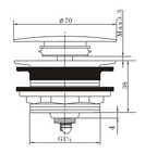 40mm Mushroom Brass Bathtub Pop Up Waste without Overflow (multi color)