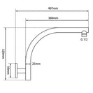 Round Swivel Wall Mounted Shower Arm (multi color)