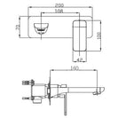 IVANO Series Square Wall Mixer with Spout (Multi Color)