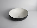 Melon Rubby Texture Matte black Round Above Counter Basin 395*395*120mm