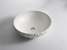 Melon Rubby Texture Matte White Round Above Counter basin 395*395*120mm