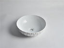 Elaine Gloss White 395*395*120mm Round Above Counter X-Relief Texture Basins