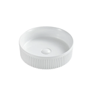 LUCID 370mm round fluted matte white ceramic basin