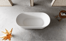 1700mm V-Groove Fluted Round Freestanding Bath Matte White