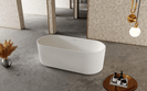 1500mm V-Groove Fluted Round Freestanding Bath Matte White