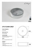 CLAYA Colour Plus 370mm Matte Dark Grey Ceramic Basin