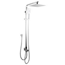 Aquaperla Square Chrome Shower Station with  250mm Shower Head and Handheld Shower