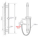 Aquaperla Square Wall Mounted Sliding Rail with Water Hose & Wall Connector Only(PVC Hose) (Mulit Color)