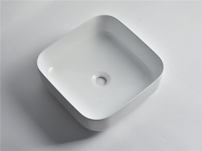 Elaine Gloss White 380*380*140mm Square Above Counter Basins