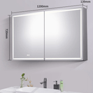 1200*720*139mm Silver Brushed Rectangular LED Mirror Shaving Cabinet(Double Doors,Anti-Fogging)