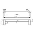 RUSHY Series Double Towel Rail 800mm（Multi Color Option)