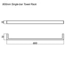 IVANO Series Single Towel Rail 800mm（Multi Color Option)