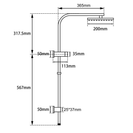 Square Black & Rose Gold Twin shower Systems 200mm