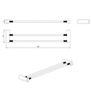 CADDENCE 600/800mm Round Double Towel Rail