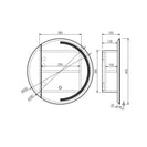 Athena LED Round Wall Hung Shaving Cabinet – Single Door (600/750mm)