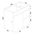 BIANCA 750mm PVC Wall-Hung Vanity (RHD)