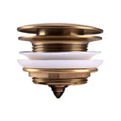 40mm Brushed Yellow Gold Solid Brass Bathtub Mushroom Pop Up Waste Drain NO Overflow