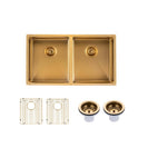 820x457x230mm 1.2mm Handmade Double Bowls Kitchen Sink (Multi Colour)