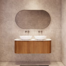 Bella 1200mm Double Bowl-Solid Timber Flute wall hung vanity