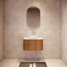 Bella 750mm Curved Solid Timber  Fluted Groove Wall Hung Vanity