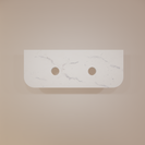 Bella 1200mm Curve Matte White  Fluted Groove Double Bowl Wall Hung Vanity