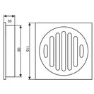 115x115mm Brass Black Smart Tile Insert Floor Waste Shower Grate Drain (90mm Outlet)