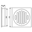 110x110mm Square Black Brass Floor Waste Shower Grate Drain (100mm Outlet)