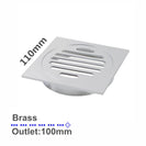 110*110mm Brass Floor Drain(100mm Outlet) (multi color)
