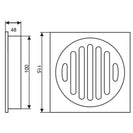115x115mm Square Brass Chrome Smart Tile Insert Floor Waste Shower Grate Drain (100mm Outlet)