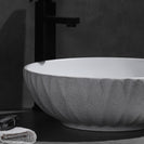 Melon Rubby Texture Matte White Round Above Counter basin 395*395*120mm