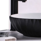 Melon Rubby Texture Matte black Round Above Counter Basin 395*395*120mm
