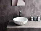 Elaine Gloss White 395*395*120mm Round Above Counter X-Relief Texture Basins
