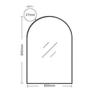 Aluminum Framed 600mm Arch Mirror -Multi Colour