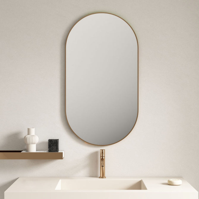 500mm Oval Bathroom Mirror with Aluminium Frame – My Bathroom Depot