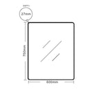 Aluminum Framed 600mm Rectangular Mirror