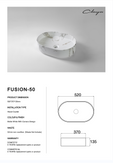 Fusion-50 520mm Matte White Carrara Ceramic Basin