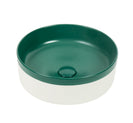 Claya Olive 370mm Matte Green and Matte White Counter Top Basin