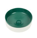 Claya Olive 370mm Matte Green and Matte White Counter Top Basin