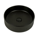 Round 400mm Fluted Matte Black Round Counter Top Basin