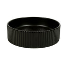 Round 400mm Fluted Matte Black Round Counter Top Basin