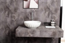 Melon Rubby Texture Matte White Round Above Counter basin 395*395*120mm