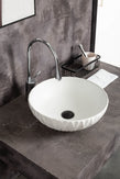 Melon Rubby Texture Matte White Round Above Counter basin 395*395*120mm