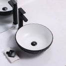 Melon Rubby Texture Matte black Round Above Counter Basin 395*395*120mm