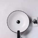 Melon Rubby Texture Matte black Round Above Counter Basin 395*395*120mm