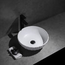 Melon Rubby Texture Matte White Round Above Counter basin 395*395*120mm