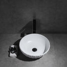 Melon Rubby Texture Matte White Round Above Counter basin 395*395*120mm