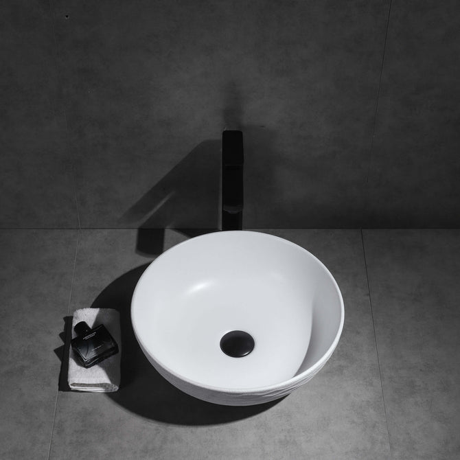 CLAYA Wavy Texture Matte Color Round Above Counter Basin 395*395*120mm