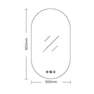 Luna Frameless LED Oval Mirror 500 x 900mm