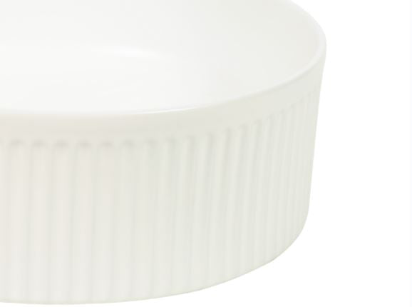 Lucid-37-MW Fluted Matte White Ceramic Basin | Claya Bathware