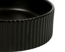 Round 400mm Fluted Matte Black Round Counter Top Basin